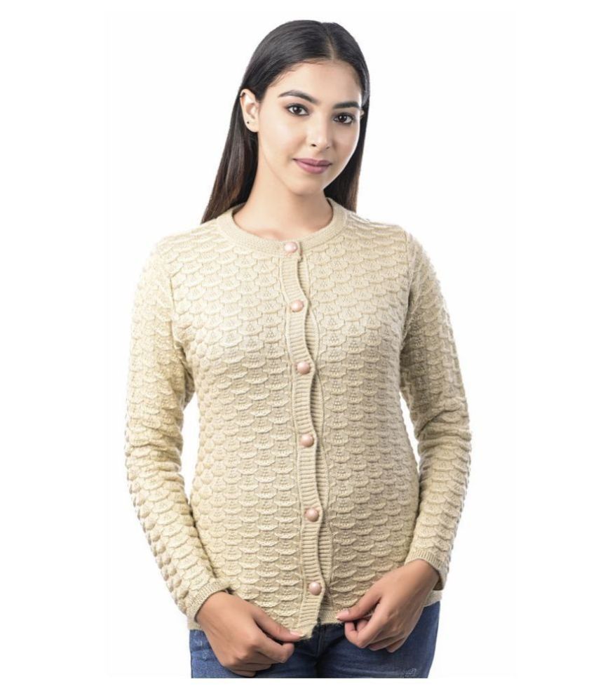     			Ogarti Acrylic Beige Buttoned Cardigans