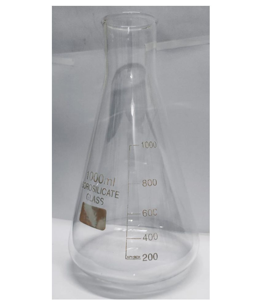     			Borosilicate Glass Narrow Mouth Conical Flask 1000ml (PACK OF TWO)