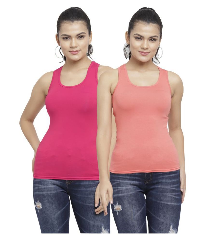     			N-Gal - Multicolor Cotton Women's Tank Top ( Pack of 2 )