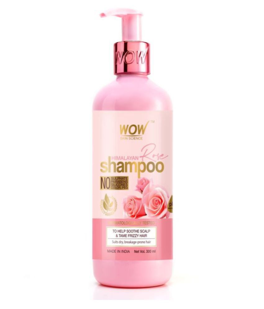 WOW Skin Science Himalayan Rose Shampoo with Rose Hydrosol Volumnising Hair No Parabens, Sulphate, Silicones, Color & PEG - 300mL