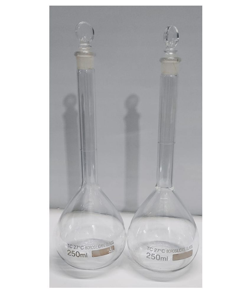 BOROSILICATE GLASS VOLUMETRIC FLASK 250ml (pack of 2pc) Buy Online at