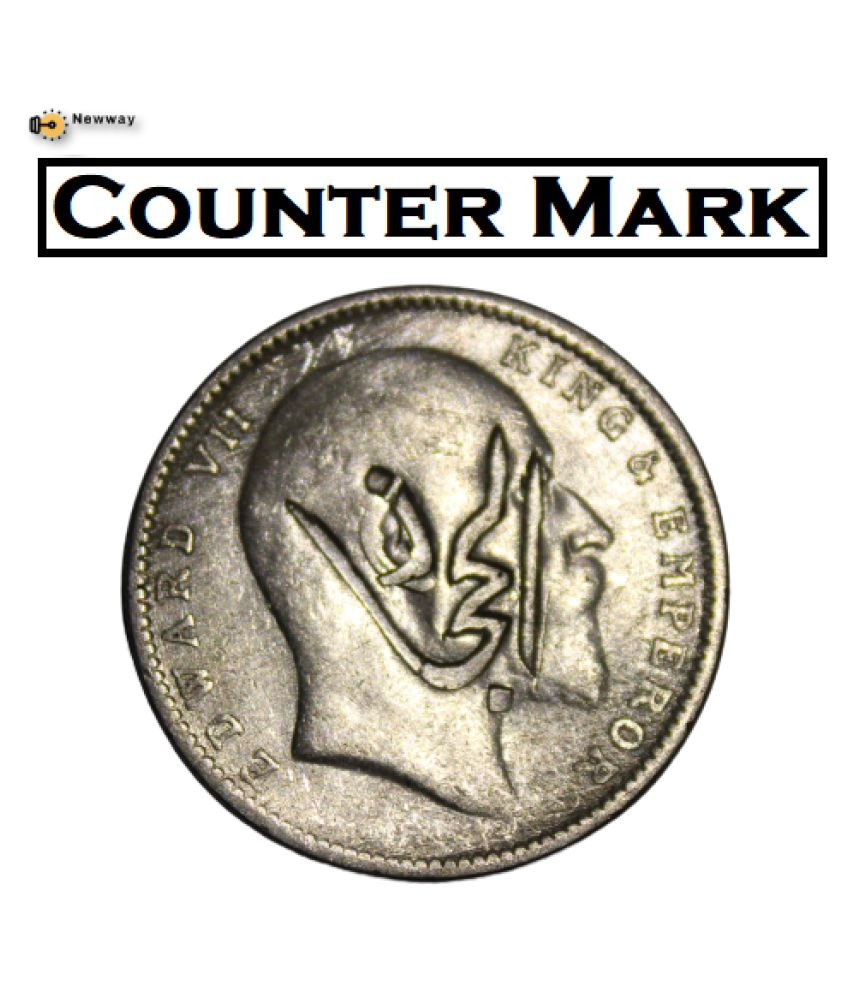     			{COUNTER MARK COIN} 1 Rupee 1907 British India Edward VII Extremely Rare Coin 100% Genuine Product-----Buyer Get Same Coin-----