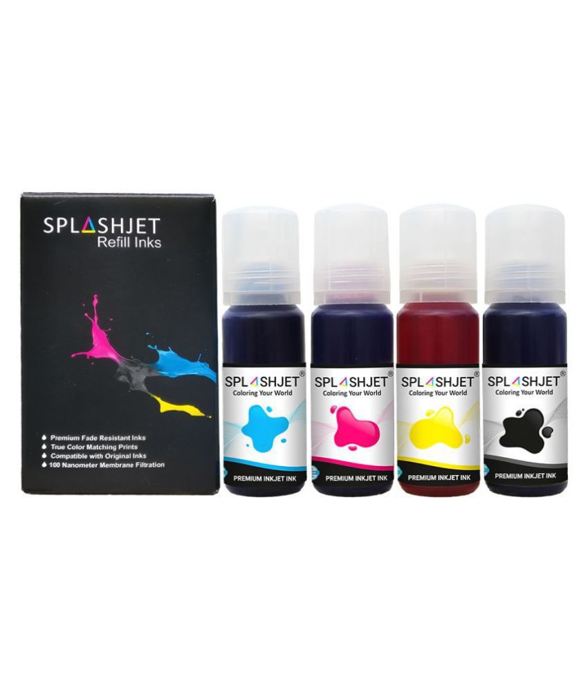 Splashjet 003 Refill Ink Set Multicolor Pack Of 4 Ink Bottle For Epson L3110 L3150 L3115 7204