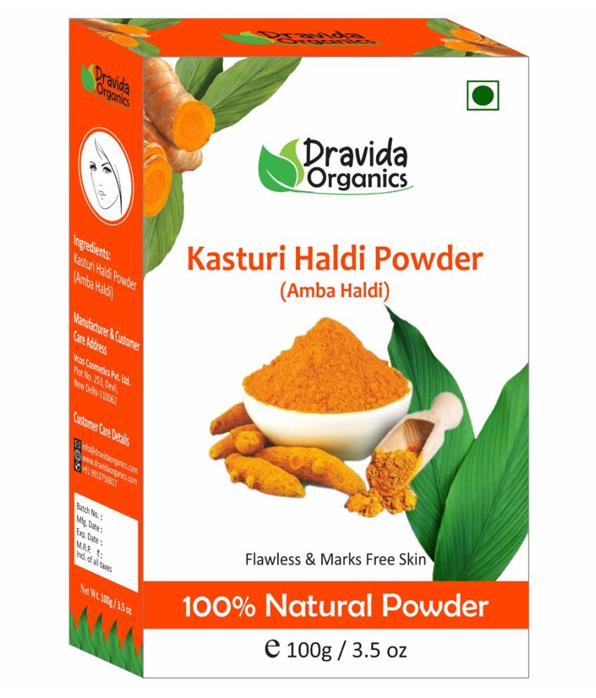 Dravida Organics Natural Kasturi Haldi Powder Face Face Pack Masks 100 ...