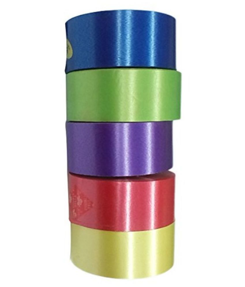     			75 mts Party Balloon Plastic Curling Ribbon Size 1" inch (25mm) , for Art & Craft Decor, Gift Wrapping, Balloon String Ribbons and Bows Making for Birthday Gifts etc. Pack of 5 rolls (15 mts each)