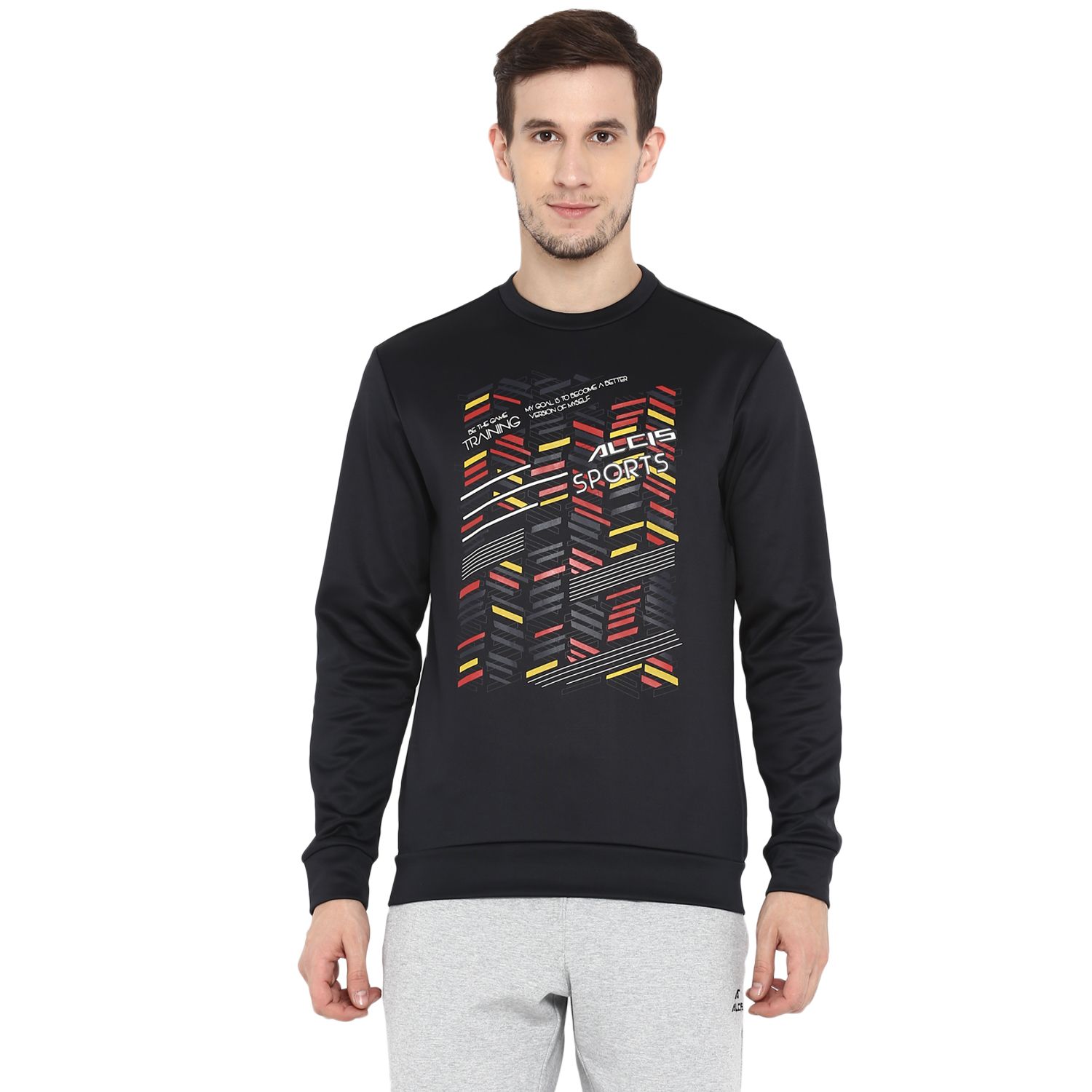     			Alcis Black Polyester Sweatshirt Single Pack