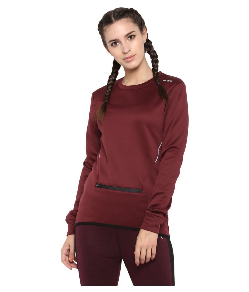     			Alcis - Maroon Polyester Women's Sweatshirt