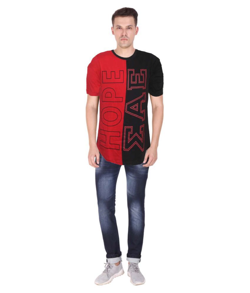 Dbuy 100 Percent Cotton Red Printed T-Shirt - Buy Dbuy 100 Percent ...