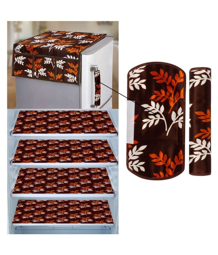     			E-Retailer Set of 7 PVC Brown Fridge Top Cover