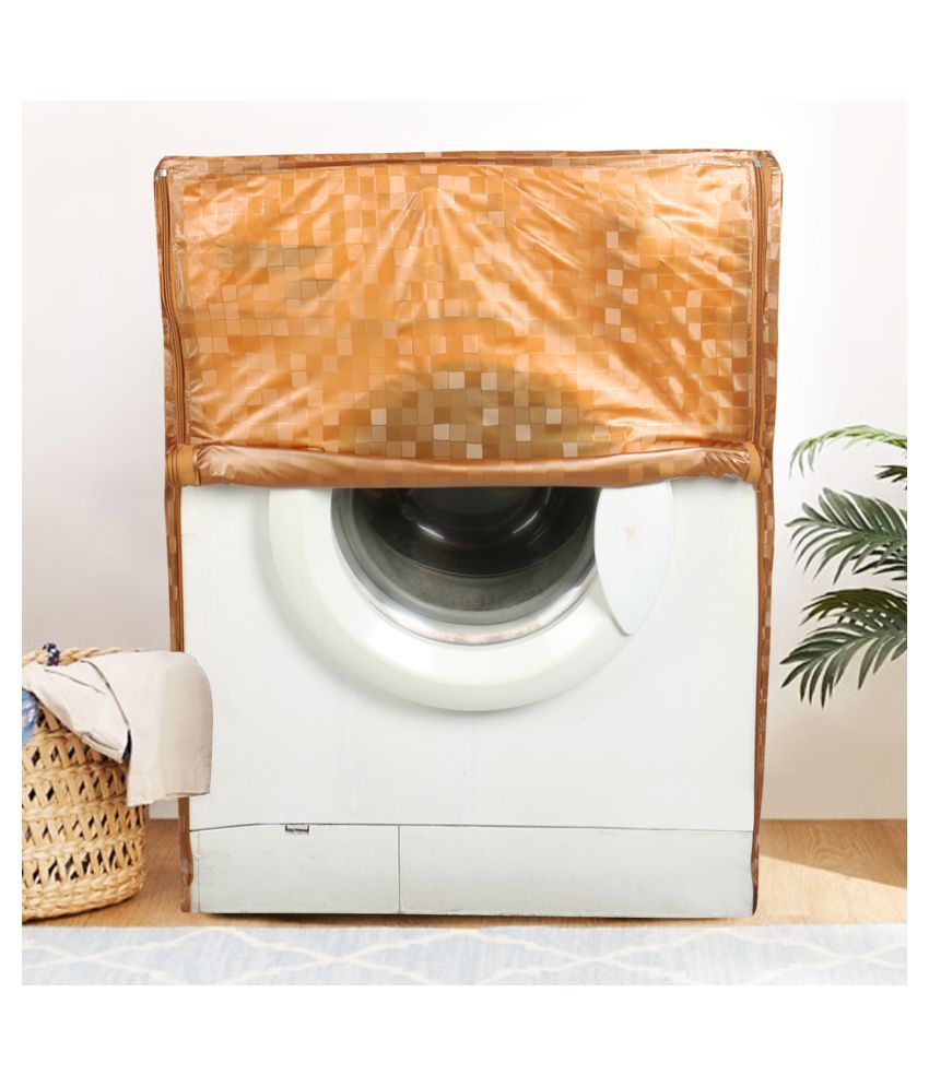     			E-Retailer Single PVC Orange Washing Machine Cover for Universal 7 kg Front Load