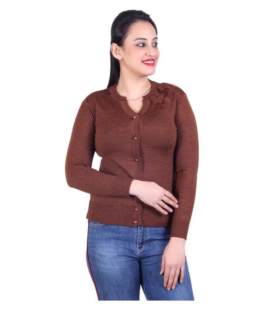     			Ogarti Brown V Neck Sweater Single