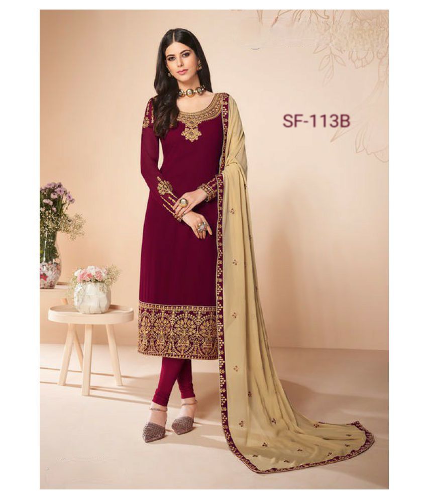 maroon ethnic gown