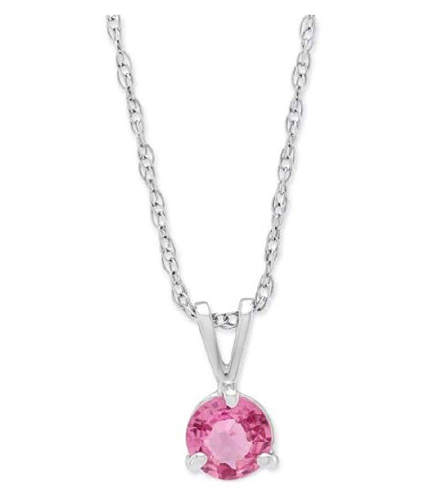 4.25 Carat Pink Sapphire Pendant with lab Report Silver Pink Sapphire ...