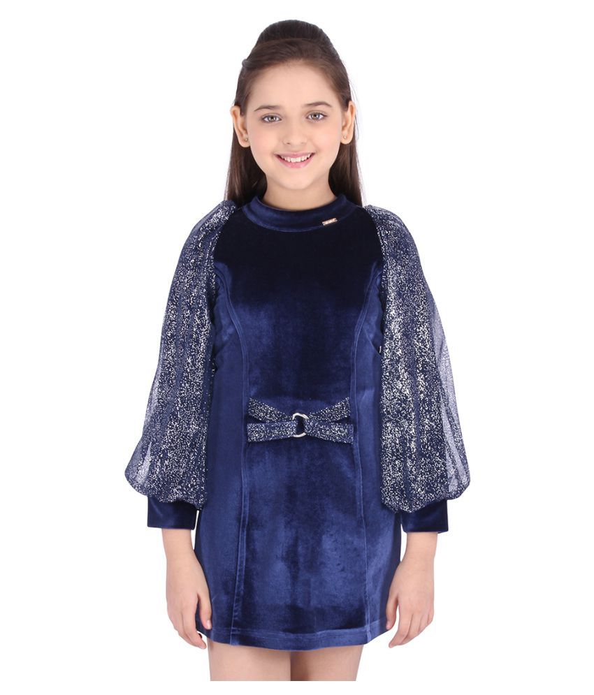     			Cutecumber Polyester Shift Dress For Girls ( , Navy )