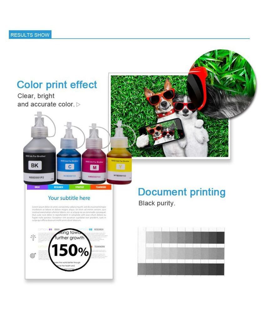 JIMIGO FOR BROTHER DCP-T710 Multicolor Pack of 4 Ink bottle for REFILL INK brother DCP T300 ,DCP ...