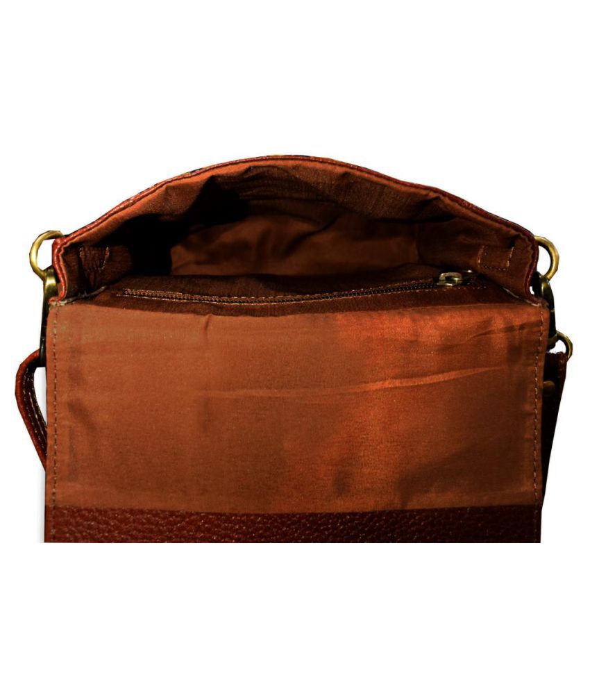 ABYS Brown Pure Leather Shoulder Bag - Buy ABYS Brown Pure Leather ...