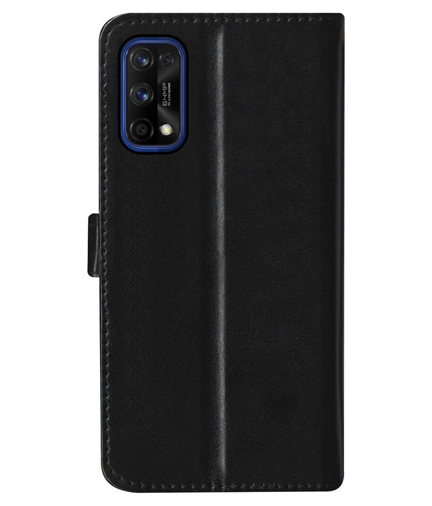     			Realme 7 Pro Flip Cover by NBOX - Brown Viewing Stand and pocket