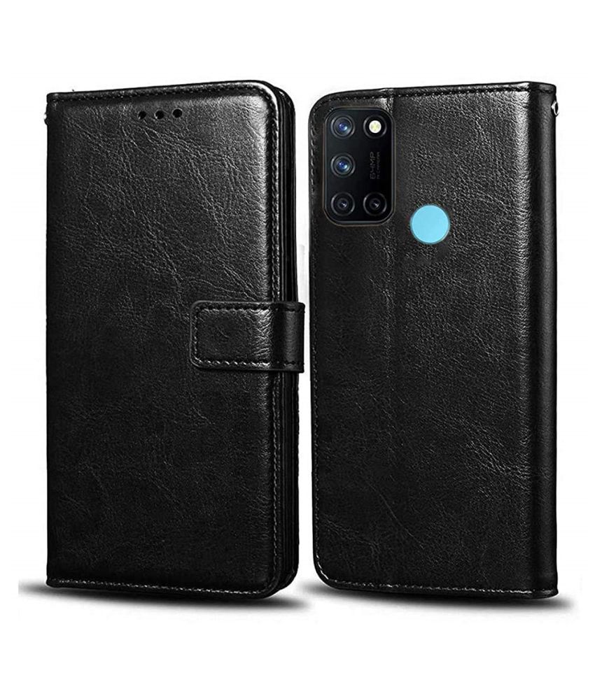     			Realme 7i Flip Cover by NBOX - Black Viewing Stand and pocket