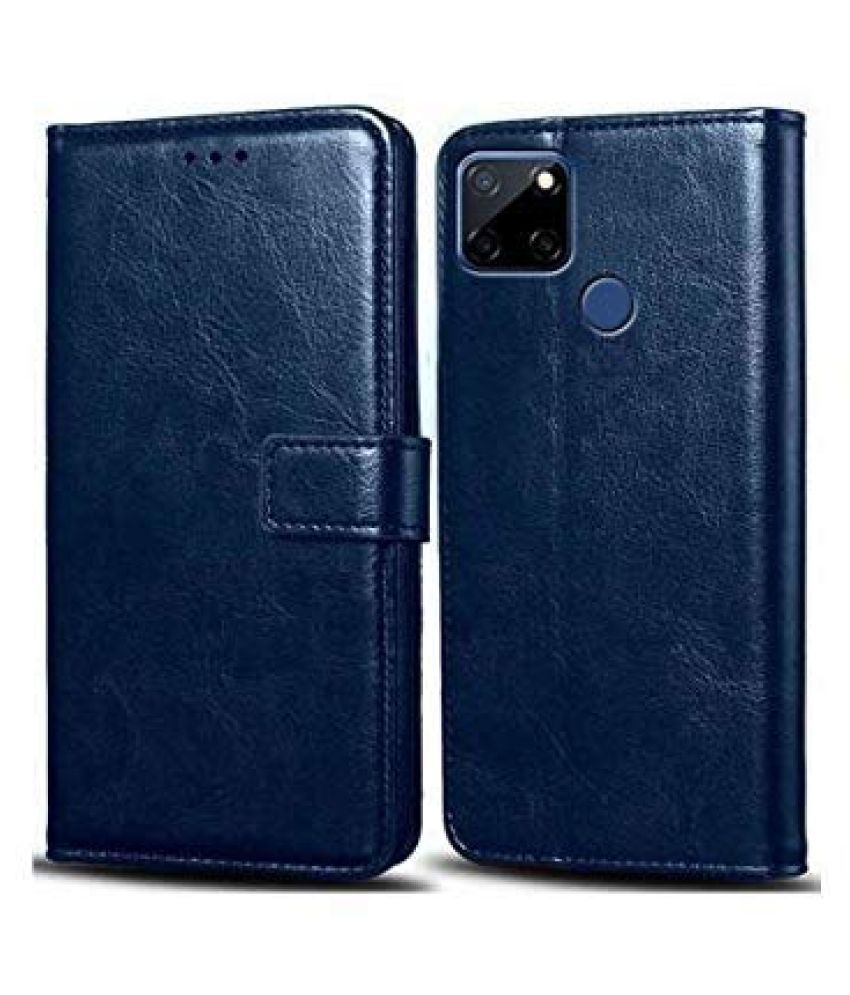     			Realme Narzo 20 Flip Cover by NBOX - Blue Viewing Stand and pocket