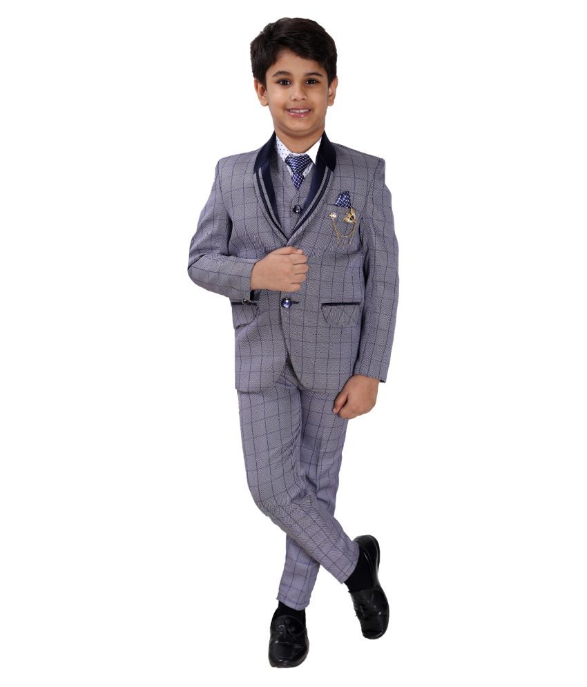     			Fourfolds Boys Polyester Blazer ( Pack of 1 , Navy )