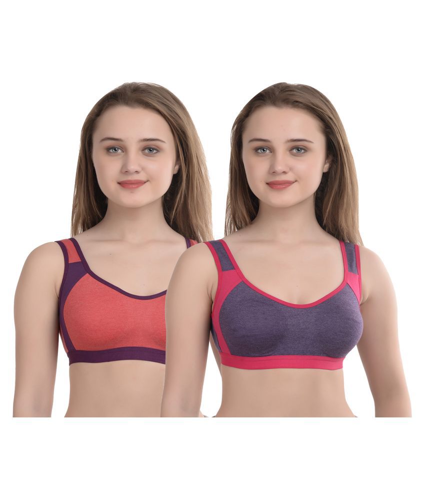     			Elina Cotton Everyday Bra - Multi Color Pack of 2