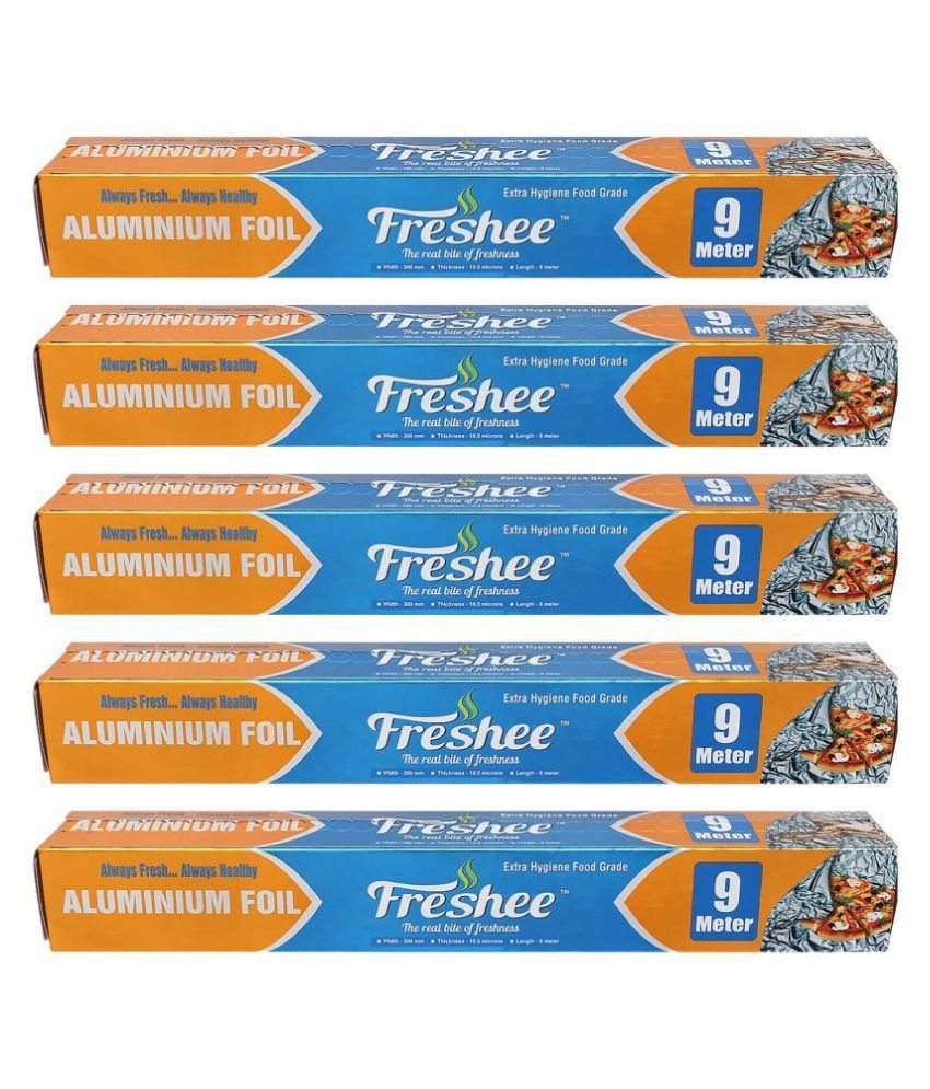     			Freshee 9m Aluminium Silver Foil Paper Roll Pack of 5