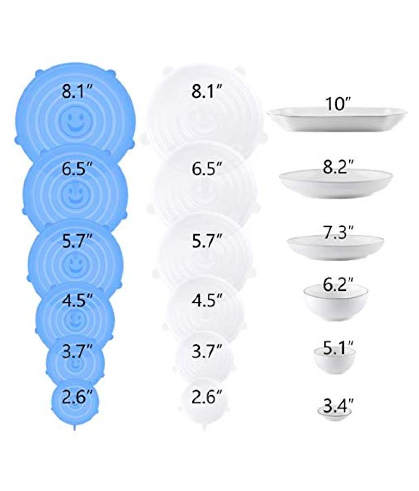 GoodsHolic Silicone Stretch Lids, 6-Lid Various Sizes Cover for Bowl