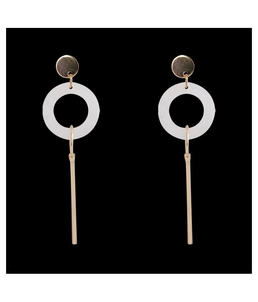     			SILVER SHINE  Elegant Golden White  Earrings for Women