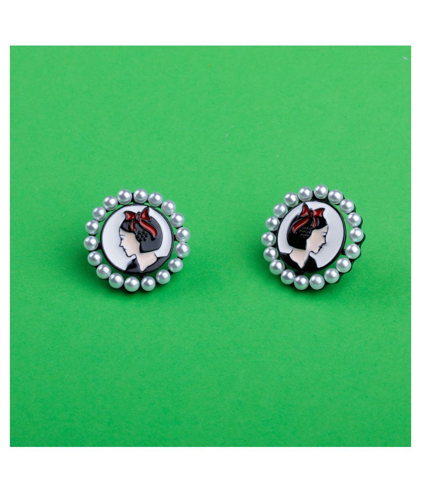     			SILVER SHINE  Elite Black Exclusive Unique Stud earring For Girls And Women