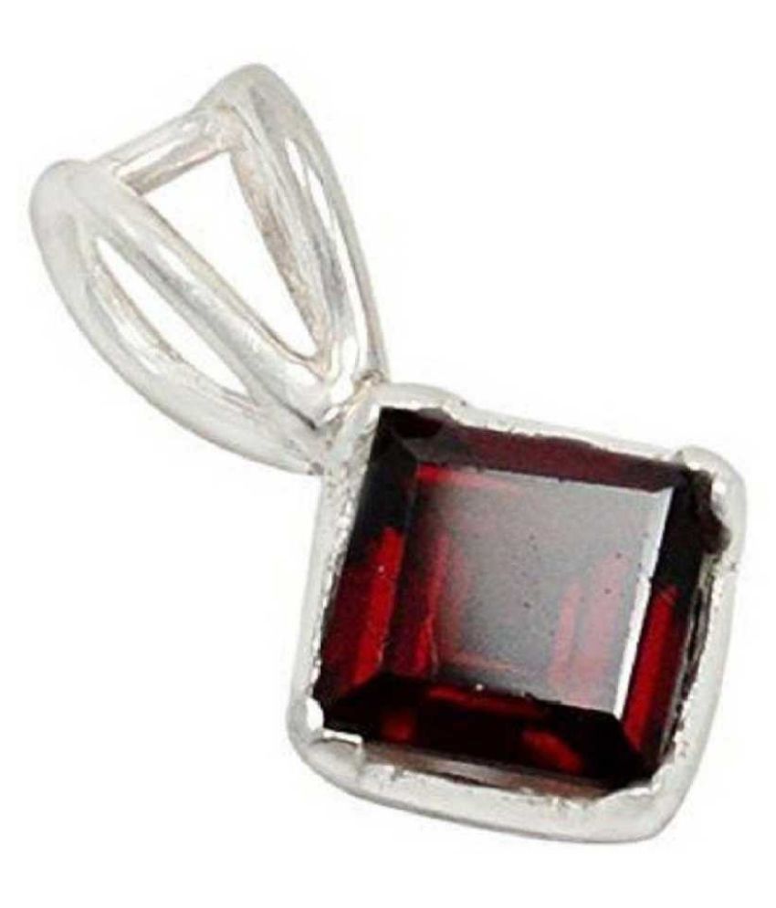 Sterling Silver Hessonite (Gomed) Pendant 9 ratti Hessonite (Gomed