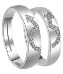 SILVERSHINE,silver plated attractive antique design with diamond adjustable couple ring for men and women.