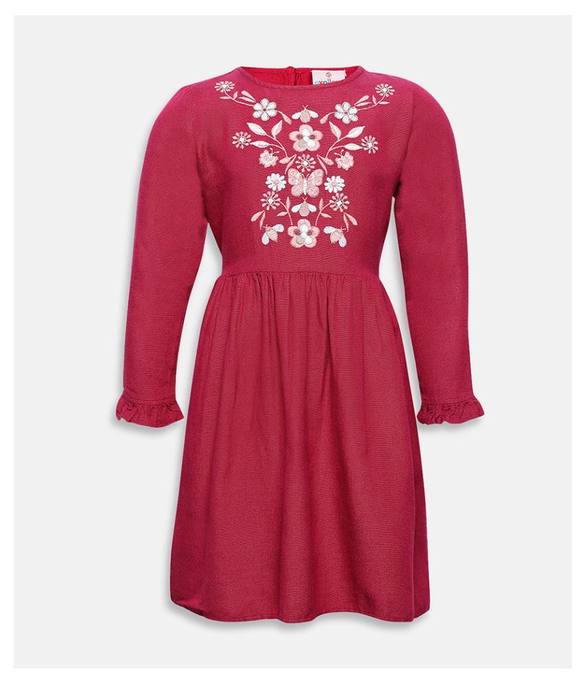     			Maroon Debby Embroidered Girl’s Dress