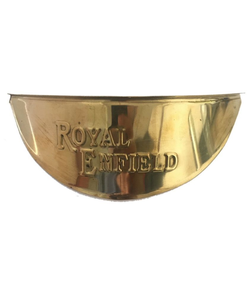     			New 7"INC Brass Headlamp Shade With RE Logo For Royal Enfield Classic , Bullet , Standard