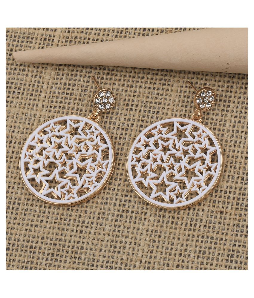     			SILVER SHINE  Gold White Plated Stylish Look Earring For Women Girl