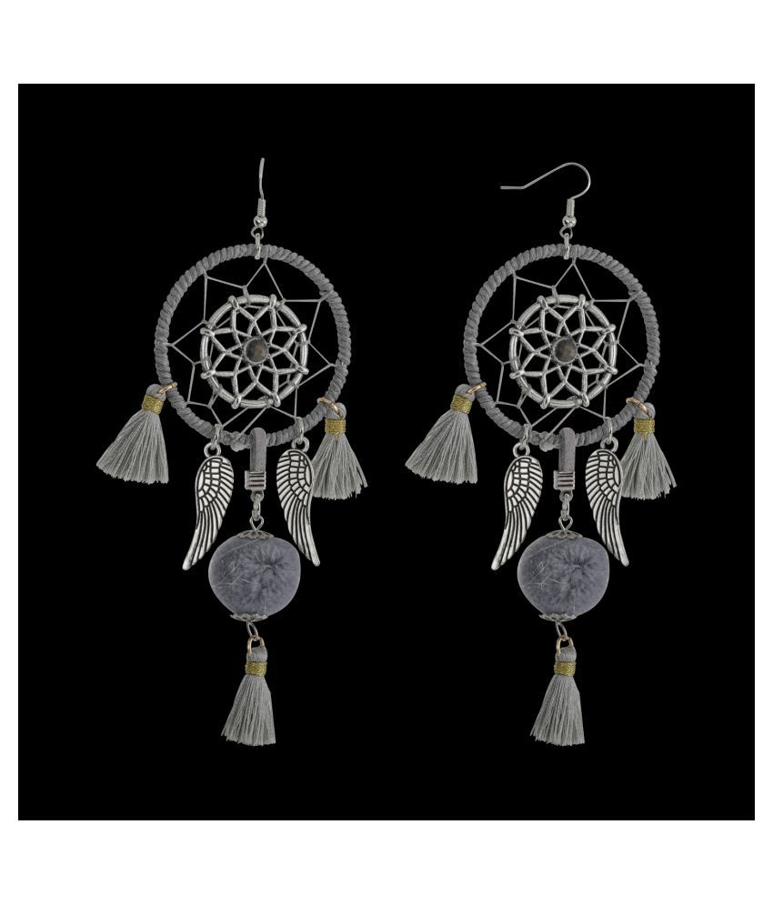     			SILVER SHINE  Grey Colour Unique Western Partywear Designer Earring For Girls and Women Jewellery