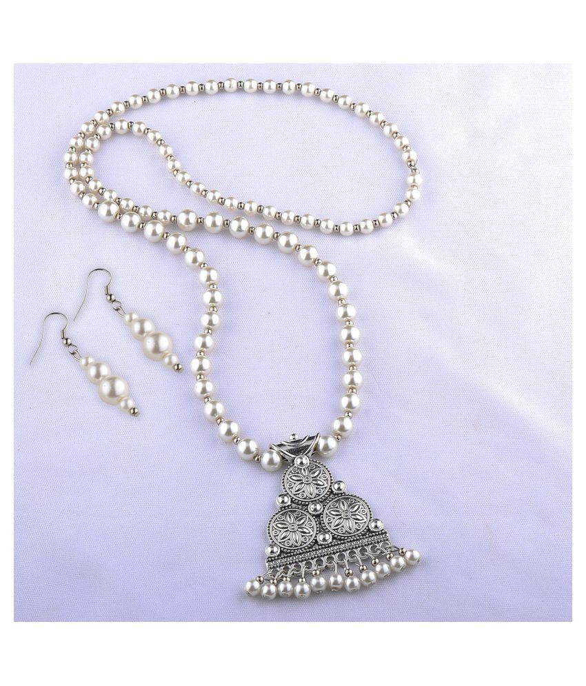     			Silver Shine Alloy Silver Contemporary Contemporary/Fashion Antique Necklaces Set