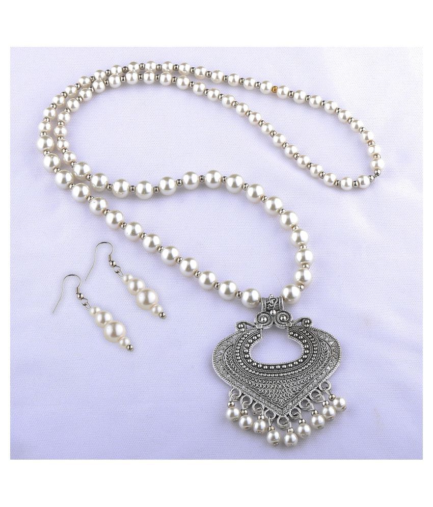     			Silver Shine - Silver Alloy Necklace Set ( Pack of 1 )