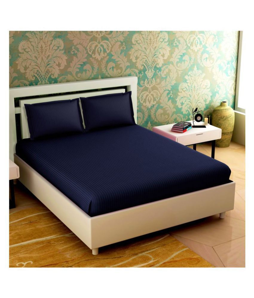 HS Satin Stripe Double Bedsheet with 2 Pillow Covers ( 274 cm x 274 cm