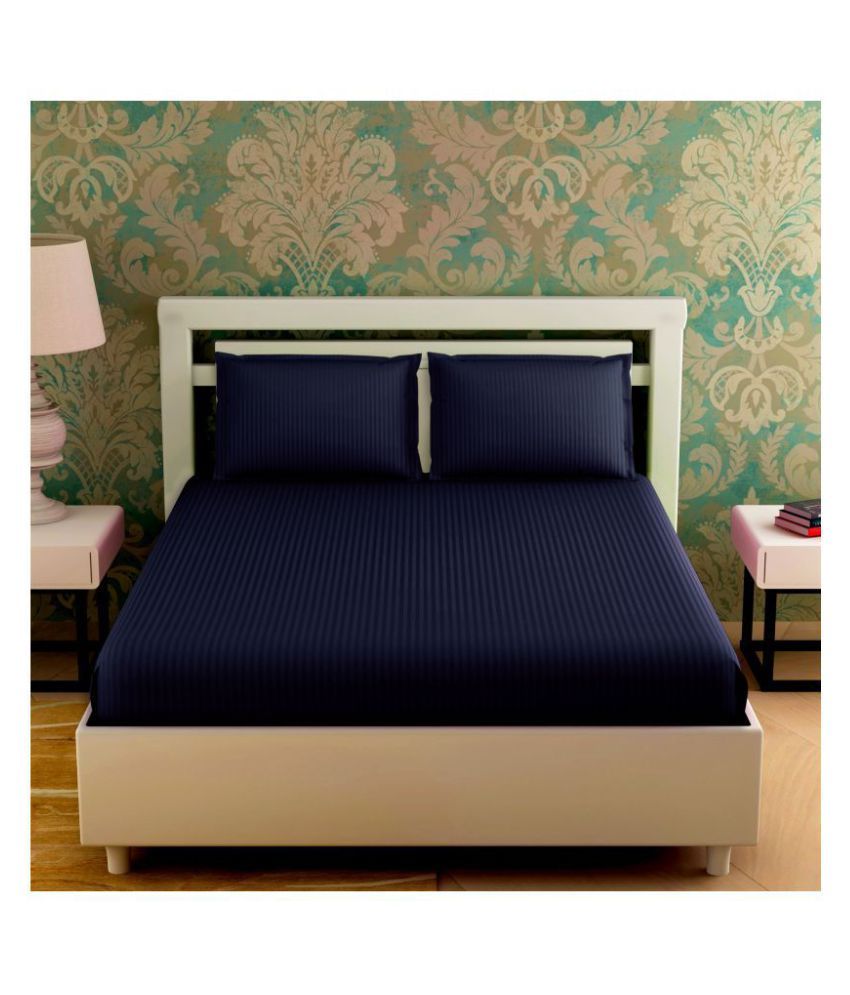 HS Satin Stripe Double Bedsheet with 2 Pillow Covers ( 274 cm x 274 cm