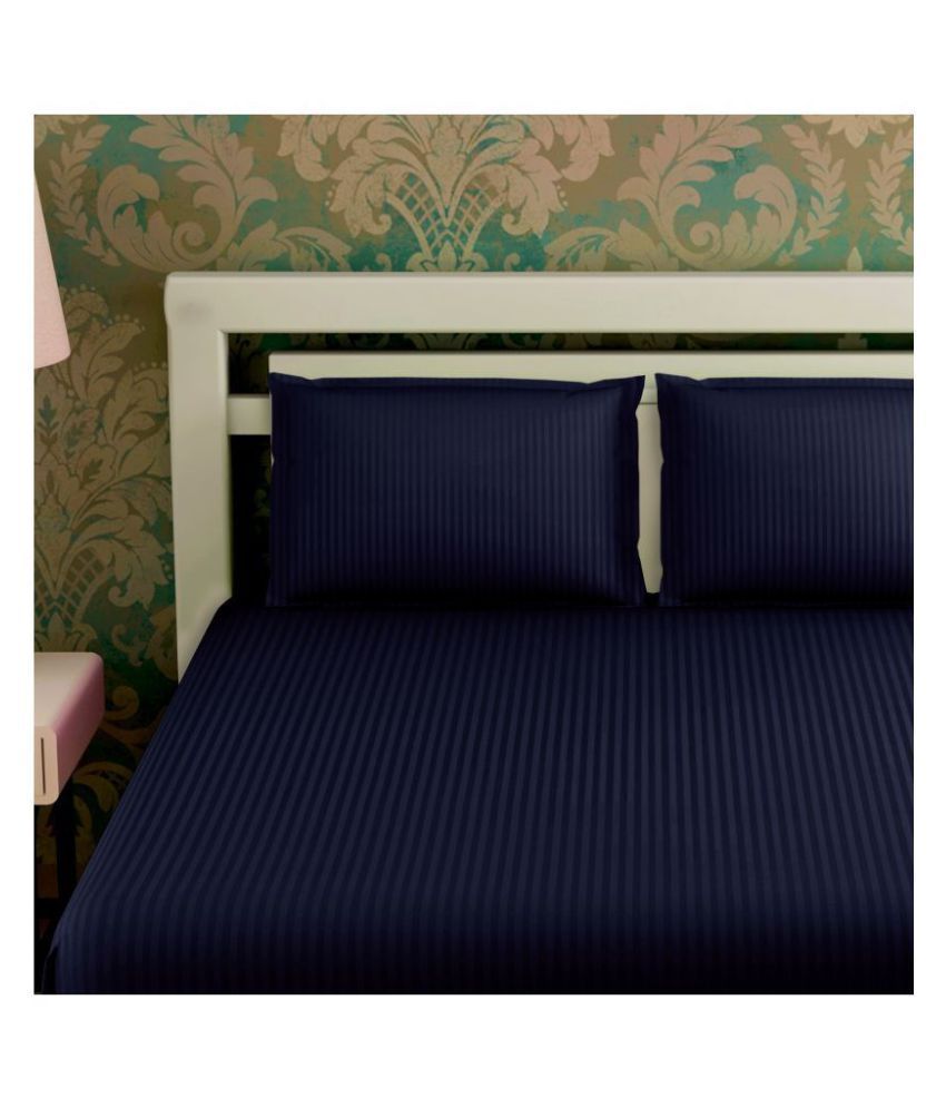 HS Satin Stripe Double Bedsheet with 2 Pillow Covers ( 274 cm x 274 cm