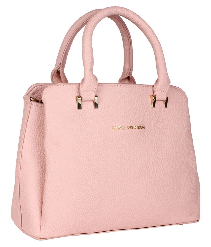 Lino Perros Pink Artificial Leather Satchel Bag - Buy Lino Perros Pink ...