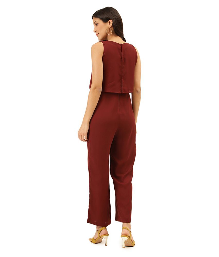 maroon jumpsuit