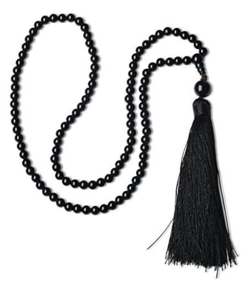     			Black Ebony Wood (Karungali Kattai) Round Beads Mala