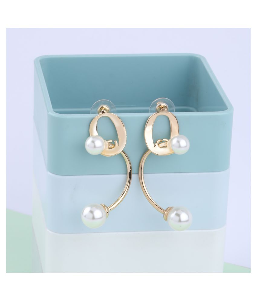     			SILVER SHINE  Party Wear Antique Pearl Stud Earring For Women Girl