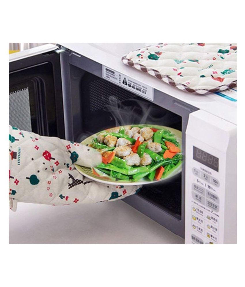 AVMART Cotton Padded Oven/Microwave Gloves Heat Utensil Pad Combo Buy