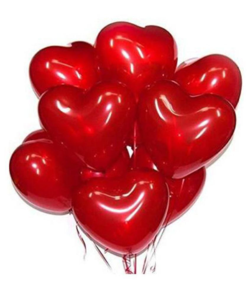     			GNGS Solid Red Heart Balloons (Red, Pack of 30)