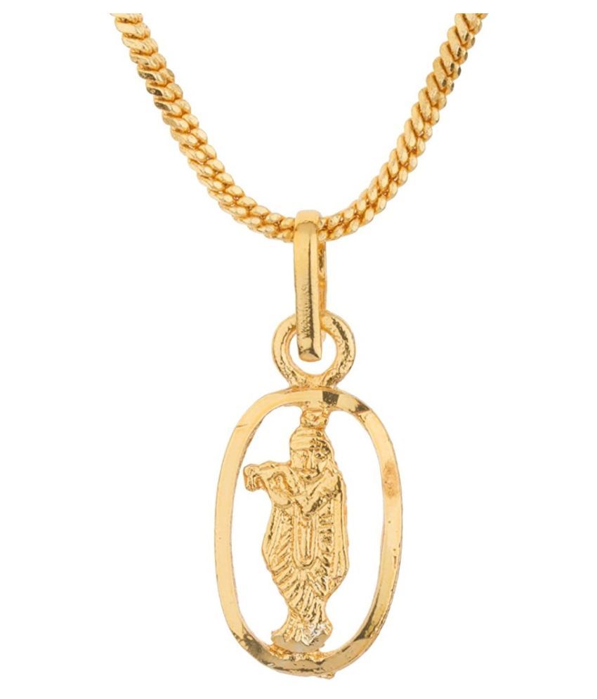 Kundli Gems - Gold Plated Krishna Pendant for Men and Women: Buy Kundli ...