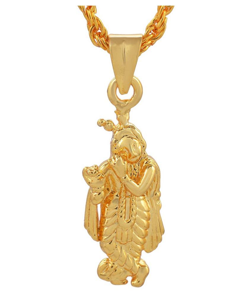 Kundli Gems - Unisex Gold Plated Brass Lord shri Krishna Pendant ...