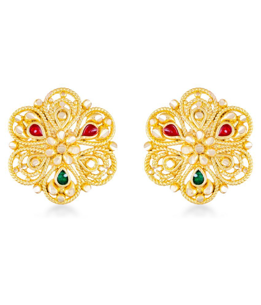 Vighnaharta Traditional wear Gold Plated alloy Flower Stud Earring for ...