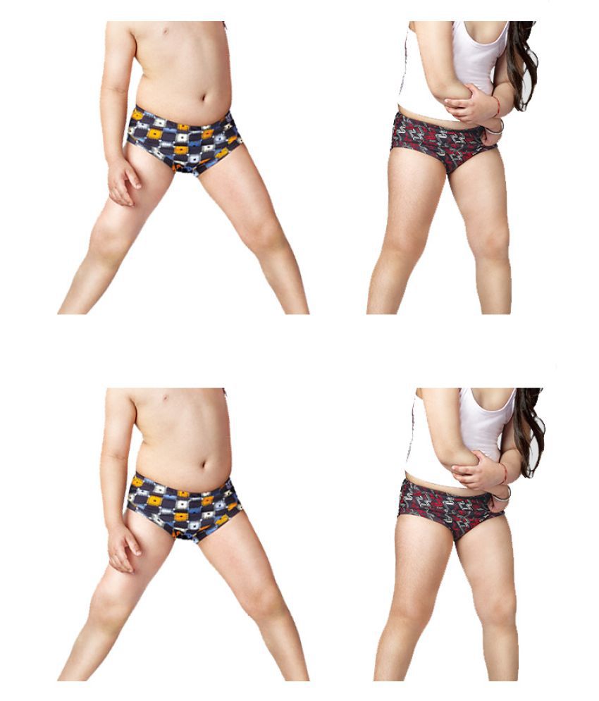     			Dixcy Crazy Cotton Printed Multicolor Unisex Briefs/Jetty/Panty (Kids/Boys/Girls) - Pack of 4